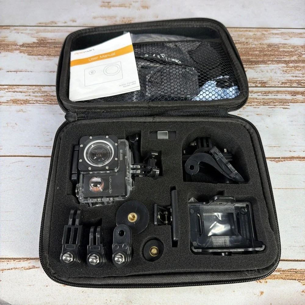 Apeman Action Camera Model A60 1080P Full HD Black & Underwater Accessories BRD